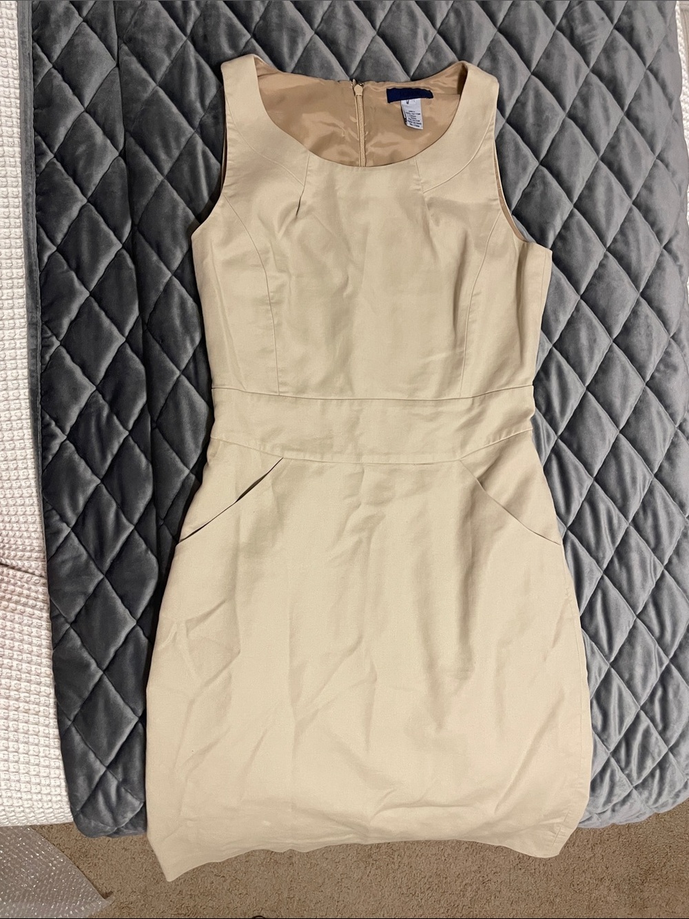 J. Crew Sleeveless Beige Midi Dress